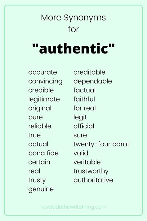 Authentic synonyms .